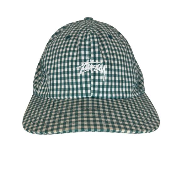 Stussy Gingham Stock Camp Cap Adjustable Baseball Hat Streetwear - Picture 1 of 10